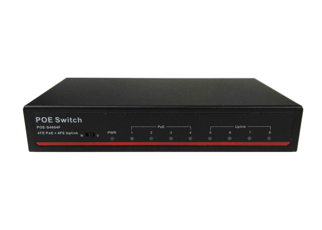 POE-S4004F(4FE+4FE)_4 Port 10/100Mbps IEEE802.3af/at PoE Switch with 65W External power supply (Newly Developed)